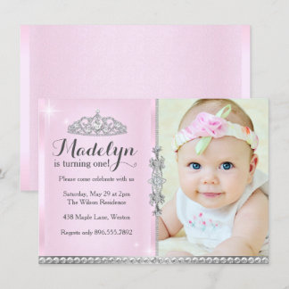 Little Princess First Birthday Pink Invitation