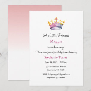 Little Princess Invitation, Baby on the Way invite