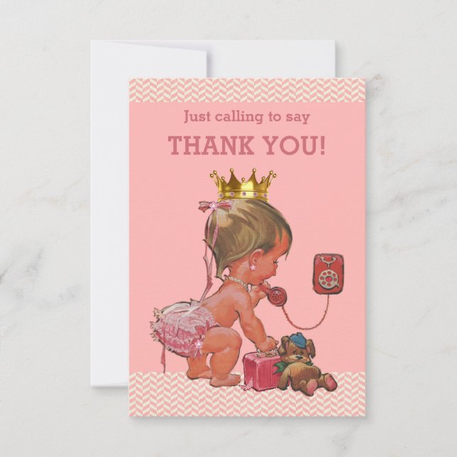 Little Princess on Phone Thank You Chevrons (Front)