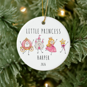 Little Princess Personalized Girl  Ceramic Ornament