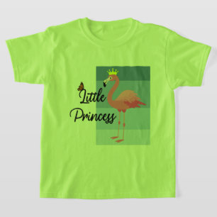 Little Princess Pink Flamingo Design - Girls' Basi T-Shirt
