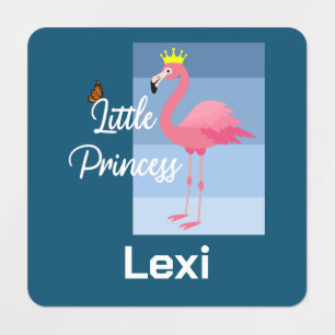 Little Princess Pink Flamingo Design - Small Squar