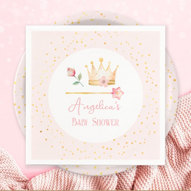 Little Princess Pink Royal Baby Shower Napkin (Creator Uploaded)