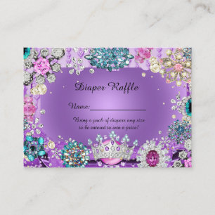 Little Princess Prince Diaper Raffle Tickets,purpl Enclosure Card