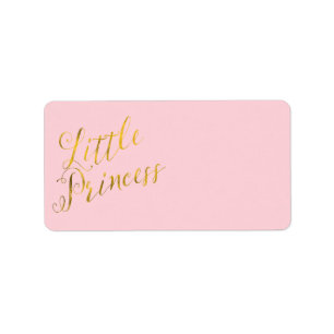 Little Princess Quote Faux Gold Foil Glitter Pink Label