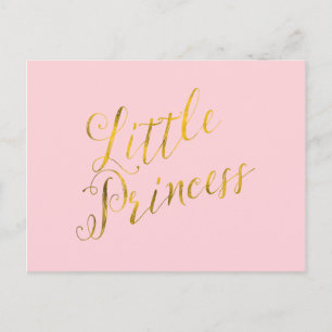 Little Princess Quote Faux Gold Foil Glitter Pink Postcard