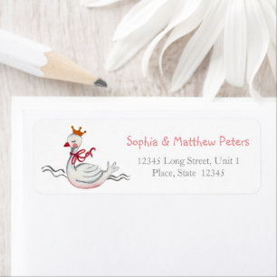 Little princess Swan   Return Address Labels