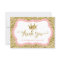 Little Princess Thank You Card, Pink, Faux Glitter