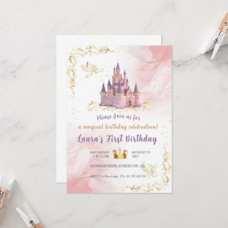 Little princess Theme invitaion. Kids party. Invitation