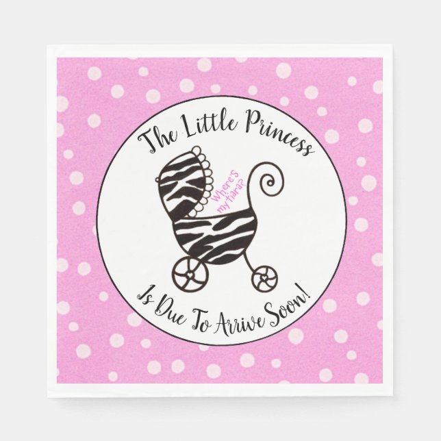 Little Princess - “Where is My Tiara?” Shower  Napkin (Front)