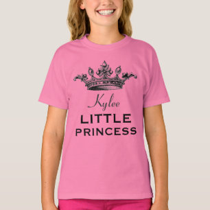 Little Princess with Vintage Crown V07E1 Pink T-Shirt