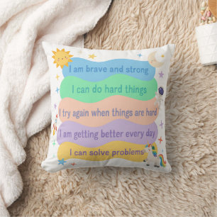 Little Problem Solvers Encouragement Quote Throw Pillow