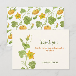 little pumkin botanical thank you card