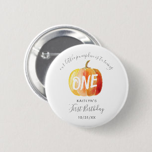 Little Pumpkin 1st Birthday 2 Inch Round Button
