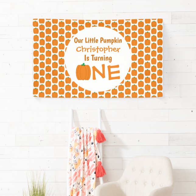 Little Pumpkin 1st Birthday Banner (Insitu)