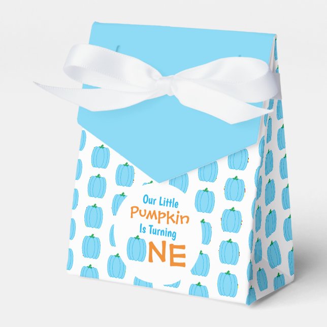 Little Pumpkin 1st Birthday Favor Box (Front Side)