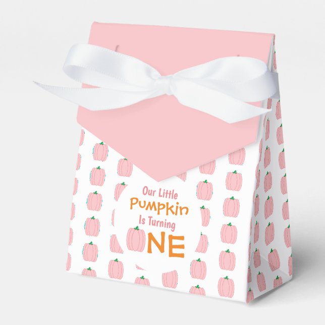 Little Pumpkin 1st Birthday Favor Box (Front Side)