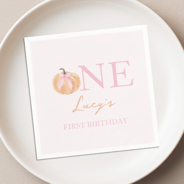 Little Pumpkin 1st Birthday  Napkin (Creator Uploaded)