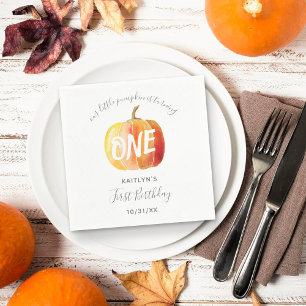 Little Pumpkin 1st Birthday Napkin