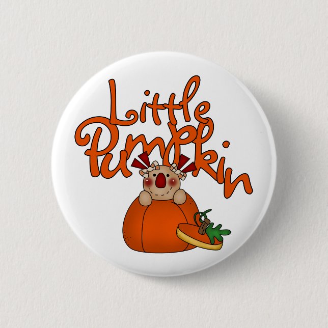 Little Pumpkin 2 Inch Round Button (Front)