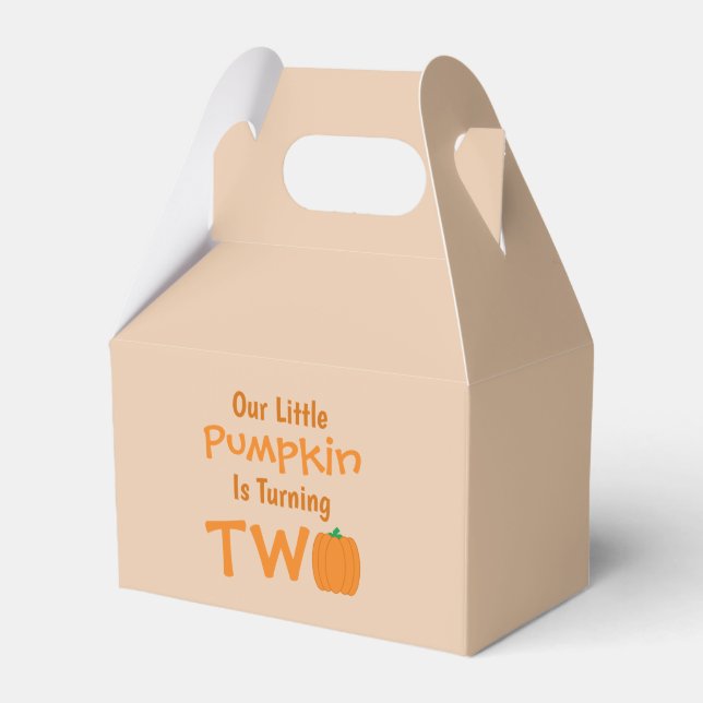 Little Pumpkin 2nd Birthday Favor Box (Front Side)