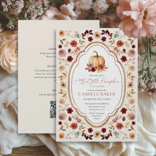 Little Pumpkin All in One Baby Shower Invitation