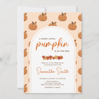 Little Pumpkin Autumn Baby Shower Invitation