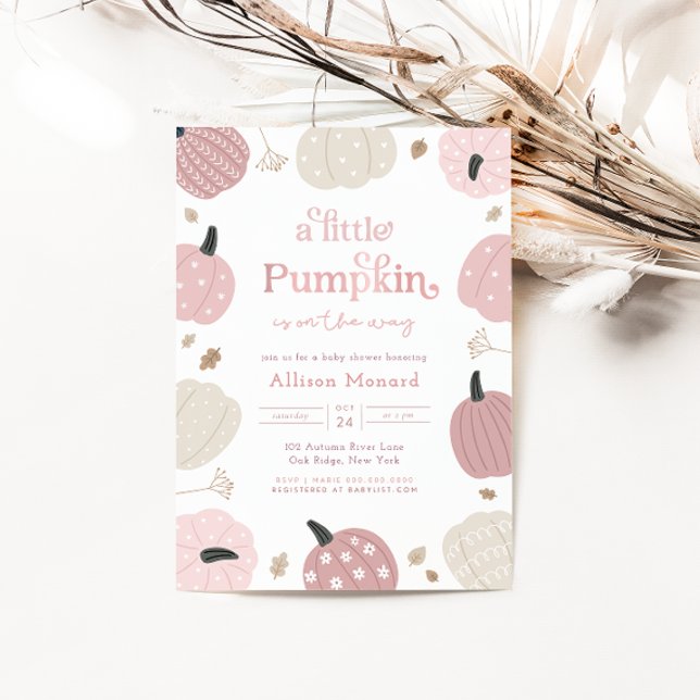 Little Pumpkin Autumn Baby Shower Invitation (Creator Uploaded)