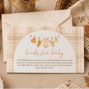 Little Pumpkin Autumn Books for Baby Shower Insert Card