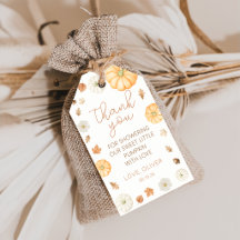 Little Pumpkin Autumn Fall Baby Shower Gift Tags
