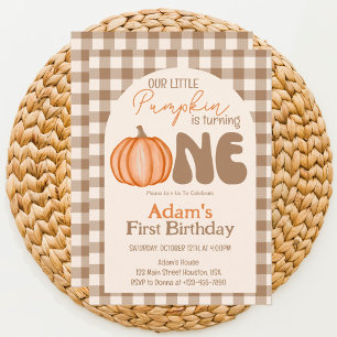 Little Pumpkin Autumn Fall First 1st Birthday  Invitation