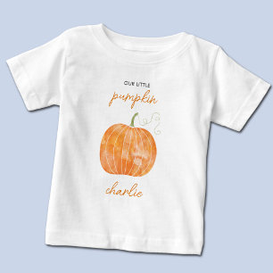 Little Pumpkin Autumn Fall Personalized Baby T-Shirt
