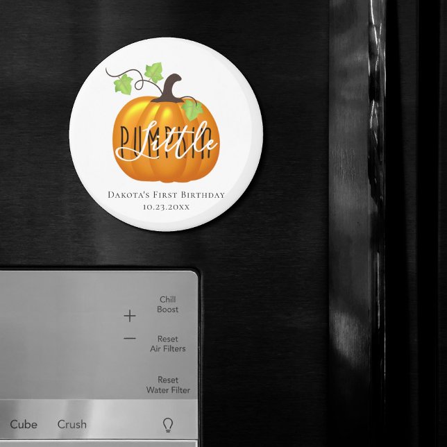 Little Pumpkin Autumn First Birthday Party Favour Magnet (Creator Uploaded)