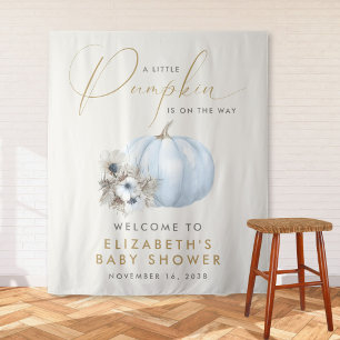 Little Pumpkin Baby Boy Shower Welcome Tapestry