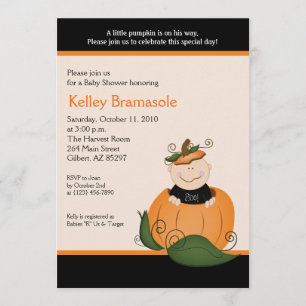 Little Pumpkin Baby Shower 5x7 Invitation