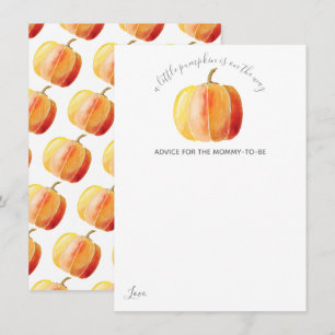 Little Pumpkin Baby Shower Advice Card