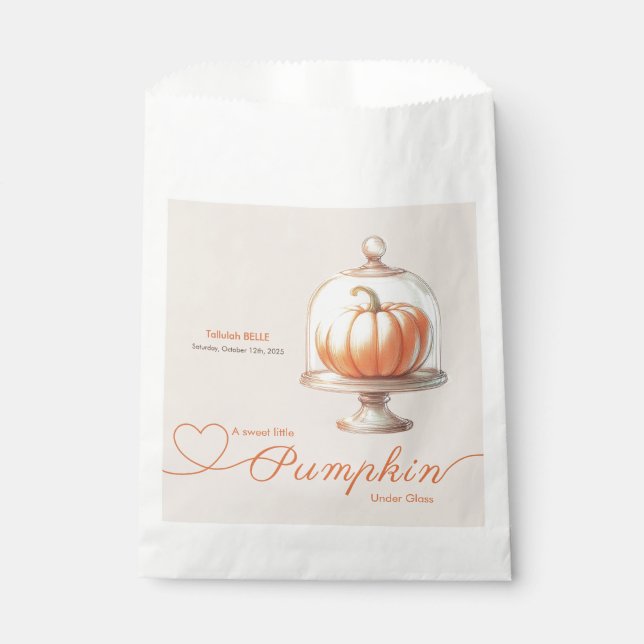 Little Pumpkin Baby Shower – Autumn Chic Favour Bag (Front)