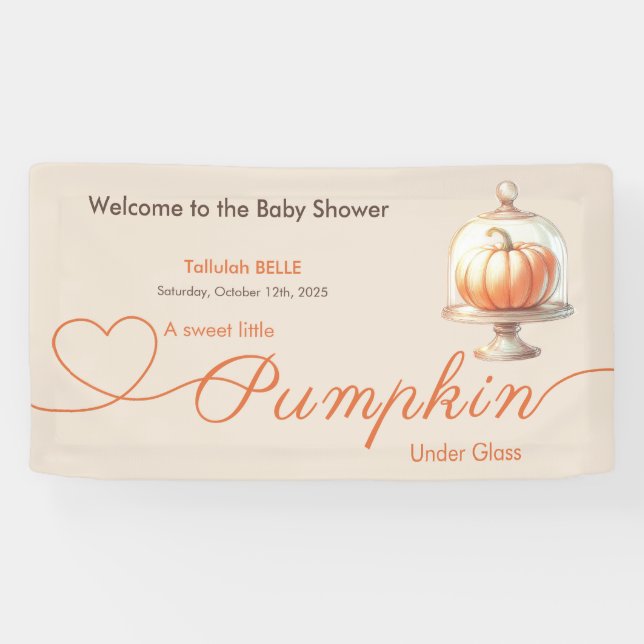 Little Pumpkin Baby Shower – Autumn Elegance Banner (Horizontal)