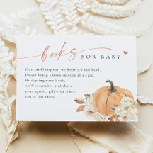 Little Pumpkin Baby Shower Books for Baby Card