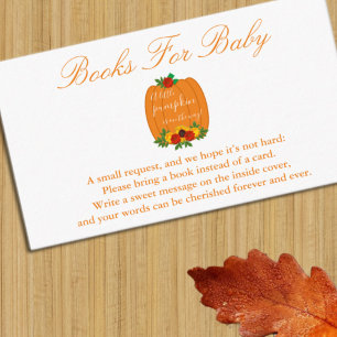 Little Pumpkin Baby Shower Books For Baby Enclosure Card