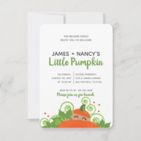 little pumpkin BABY SHOWER boy girl dark skin tone