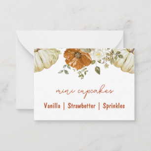 Little Pumpkin Baby Shower Buffet Card