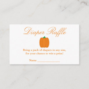 Little Pumpkin Baby Shower Diaper Raffle Card