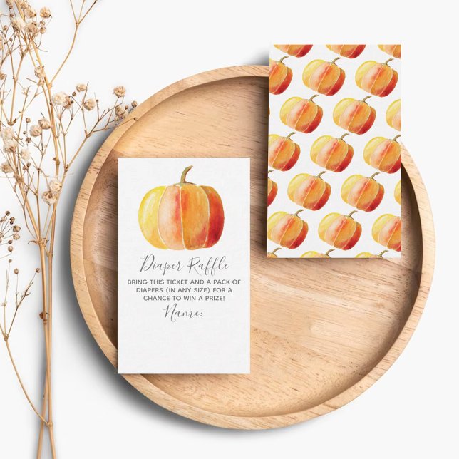 Little Pumpkin Baby Shower Diaper Raffle Enclosure Card (Creator Uploaded)