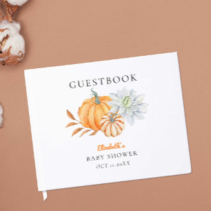 Little Pumpkin Baby Shower Elegant Simple Modern  Guest Book