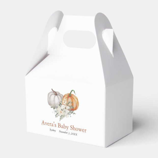 Little Pumpkin Baby Shower Favor Box (Front Side)