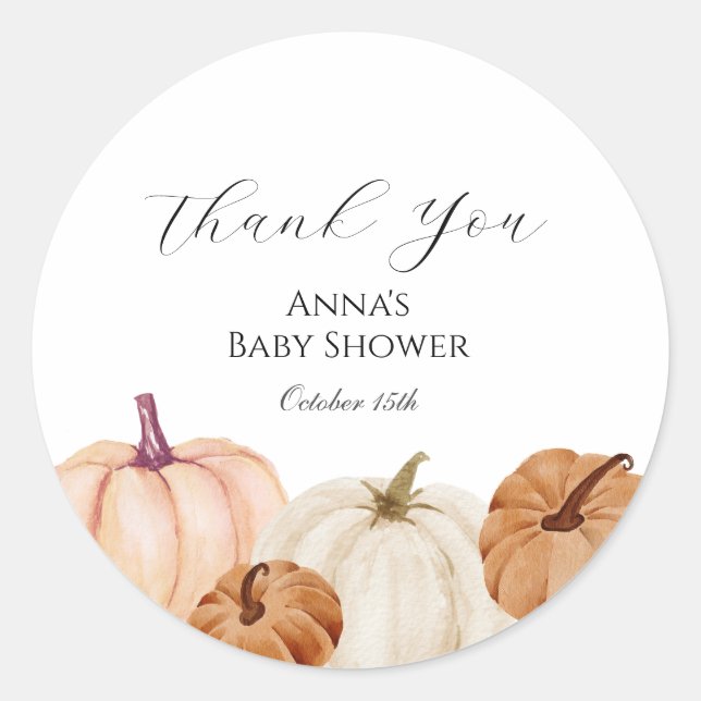 Little Pumpkin Baby Shower Favour Tag (Front)
