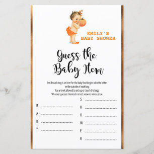 Little Pumpkin Baby Shower Game PRINTED