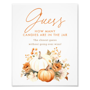 Little Pumpkin Baby Shower Guessing Game Sign