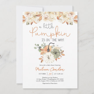 Little Pumpkin Baby Shower Invitation